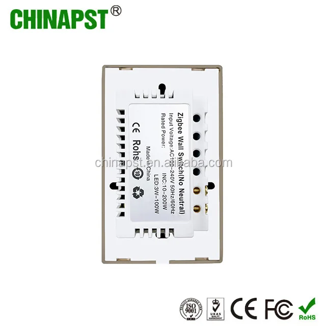 China Supplier 1CH Zigbee US(118*72*35mm) home automatic light switch tuya zigbee with Metal Frame PST-ZW-U1 - ANKUX.COM