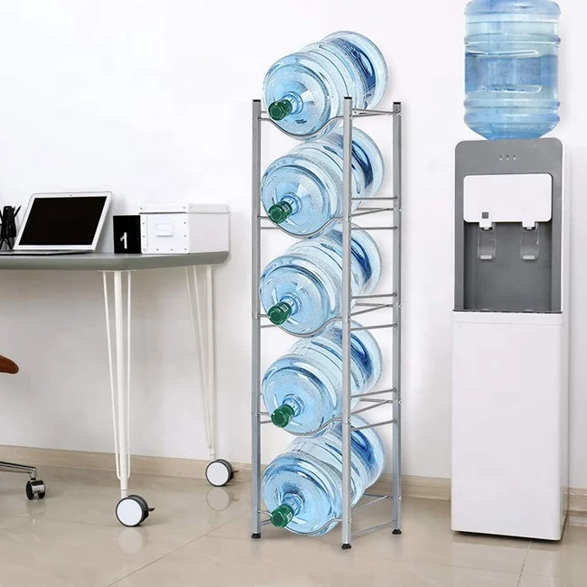 High Quality 5 Tier Metal 5 Gallon Water Bottle Storage Rack