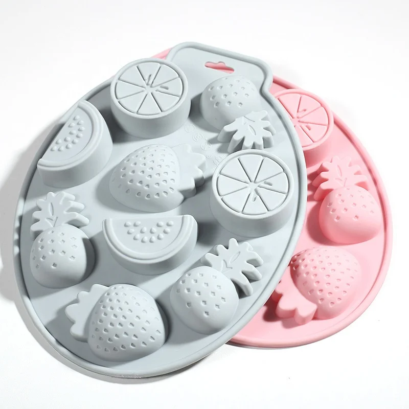 

9 cavity Summer Style Cake Chocolate Mold Fruit Shape Silicone Mold Baking Tool Ice Block Mold High quality food grade silicone