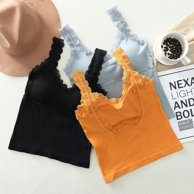 

New Lace Sexy Brassiere Beauty U Back Vest Ladies Wireless Chest Wrap Seamless Push Up Bra High Impact Girls Tube Top For Women, Customized color