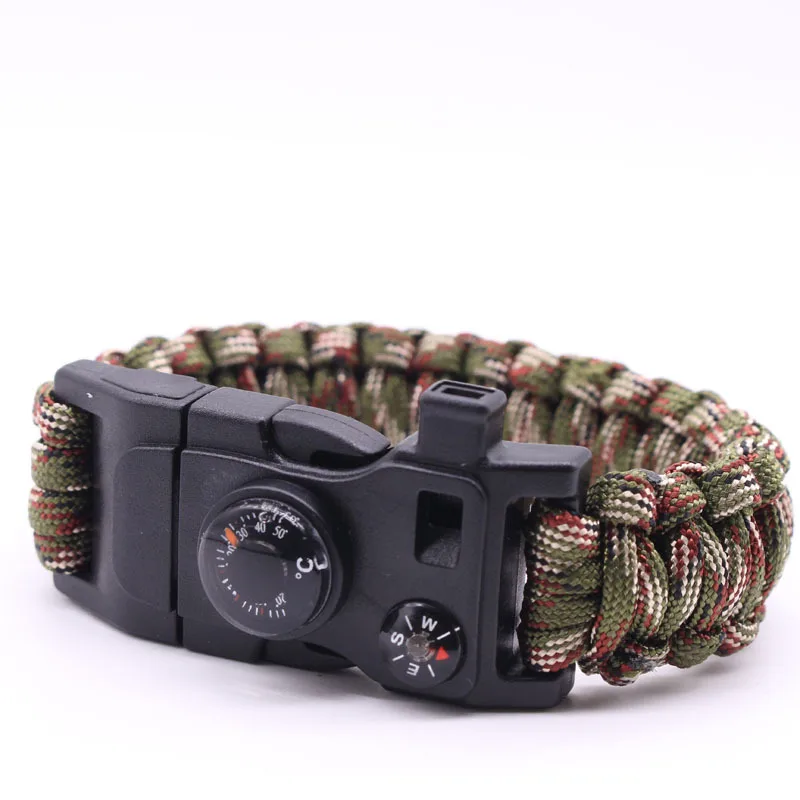 

Outdoor Survival Paracord Survive Bracelet Camp Equipment Emergency Multi Tool Braided Pulseras Rescue Rope SOS Flash Wristband