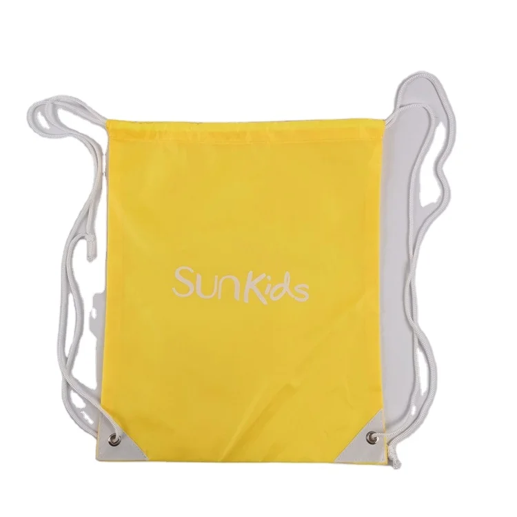 

Wholesale Promotional Handle Nylon Polyester Drawstring Bag, Bright yellow,any color available