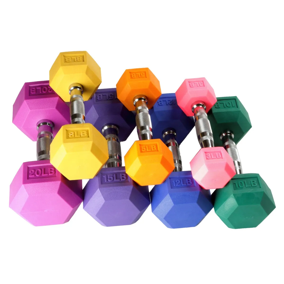 

Factory OEM Factory Price 3LB- 55LBS Premium Gym Equipment Weight Lifting Rubber Macaron Color Coated Hex hexagonal Dumbbell, Customized color