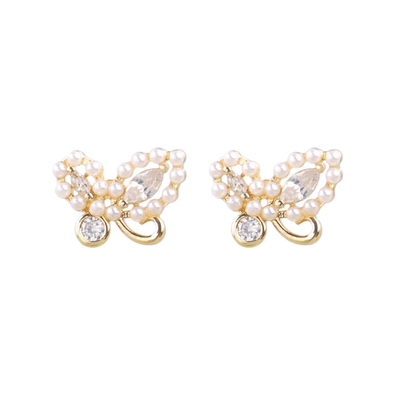 

Korean Version Of The Latest Butterfly Pattern Sterling Silver 925 Gold Plated Earings, Gold color