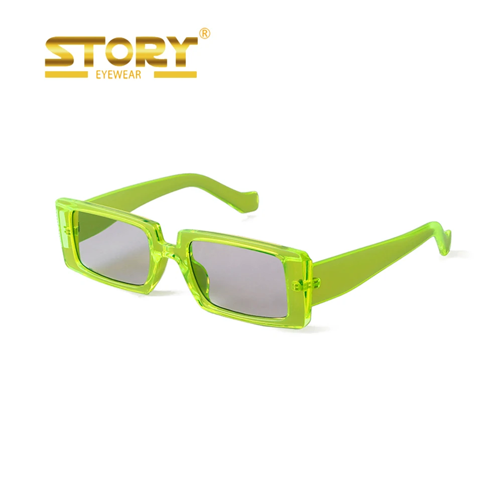 

Story STY77134H Leopard Square Sunglasses Women Men 2020 Retro Fashion Green Rectangle Sun Glasses UV400