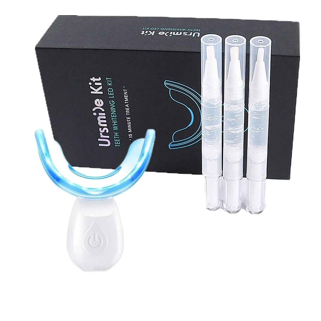 

Smart LED Teeth Whitening Kit Waterproof Blue Light Dental Whitening Instrument Bleaching Teeth Whitener Device Gel, White+pink