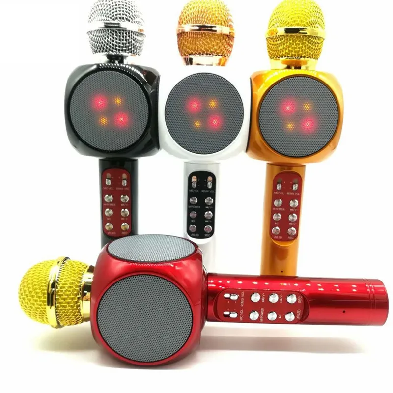 

Shenzhen Factory Wholesale Q9 WS858 H8 WS1816 Q5 Q7 Portable Mini Speaker Handheld Wireless USB Microphone for Sale, Black, white,red,yellow etc