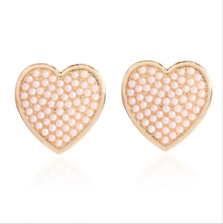 

Fashion Silver Color Rhinestone Heart Gold Rhinestone Earrings Jewelry