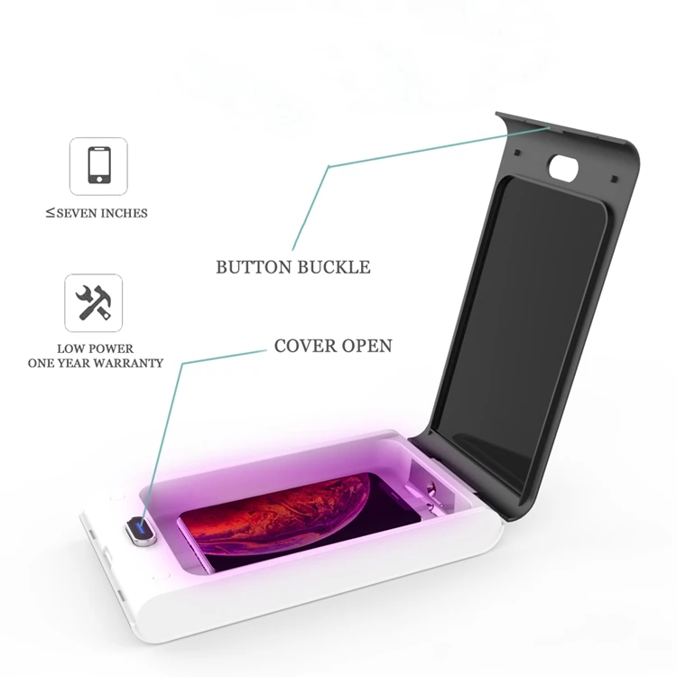 
Portable Wireless Charger Uv Light Disinfection Box Uv Sanitizer Cell Mobile Phone Uv Sterilizer Sanitizer 