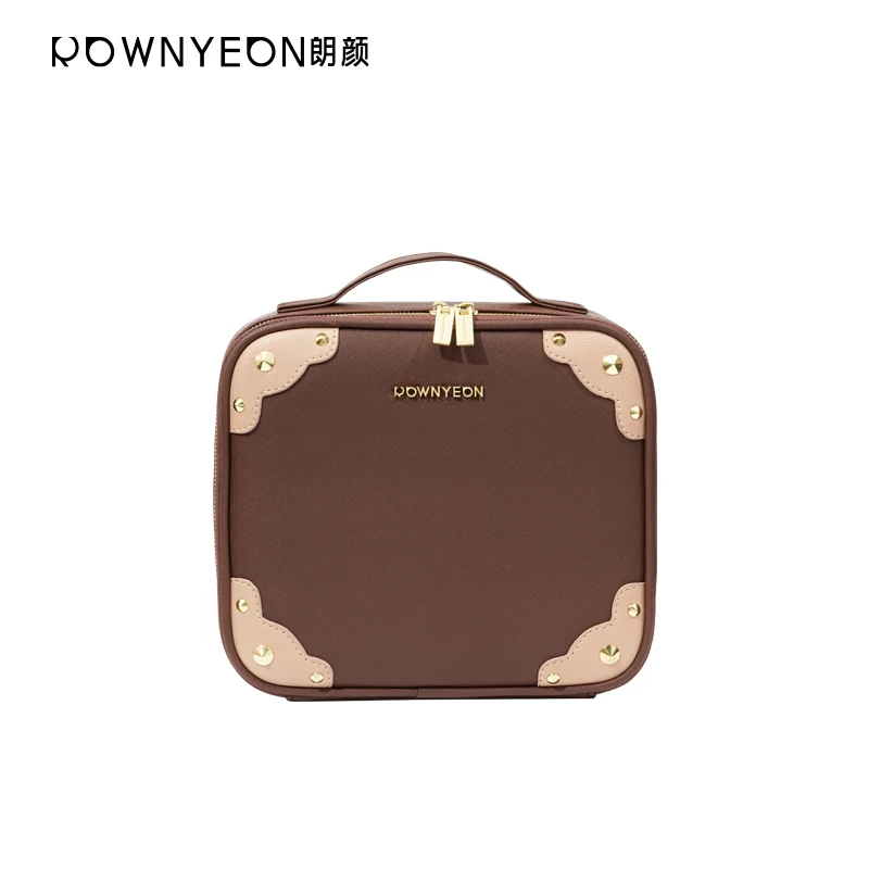 

Rownyeon New Custom Stock Small Brown Square Cosmetic Storage Bags Cases Supplier