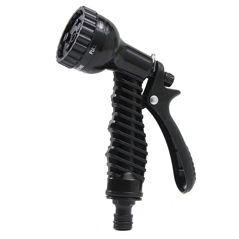 

W015 Plastic retractable water pipe washing car high pressure watering garden water gun garden hose, Black