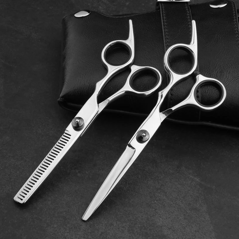 

Stainless steel scissors beauty salon scissors professional barber scissors set bag silver custom tools 12pcs