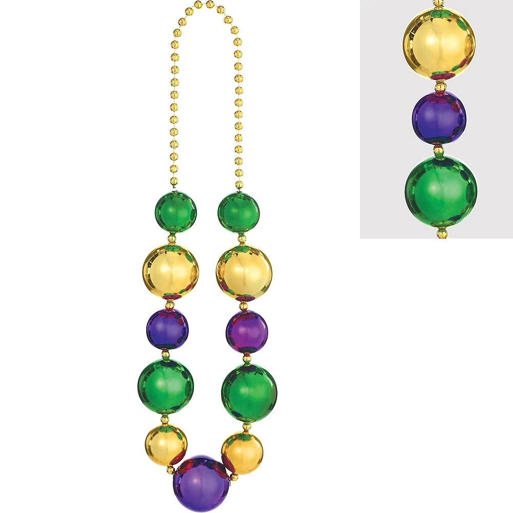 Jumbo Disco Ball Mardi Gras Necklace Mardi Gras Jumbo Necklace - Buy ...