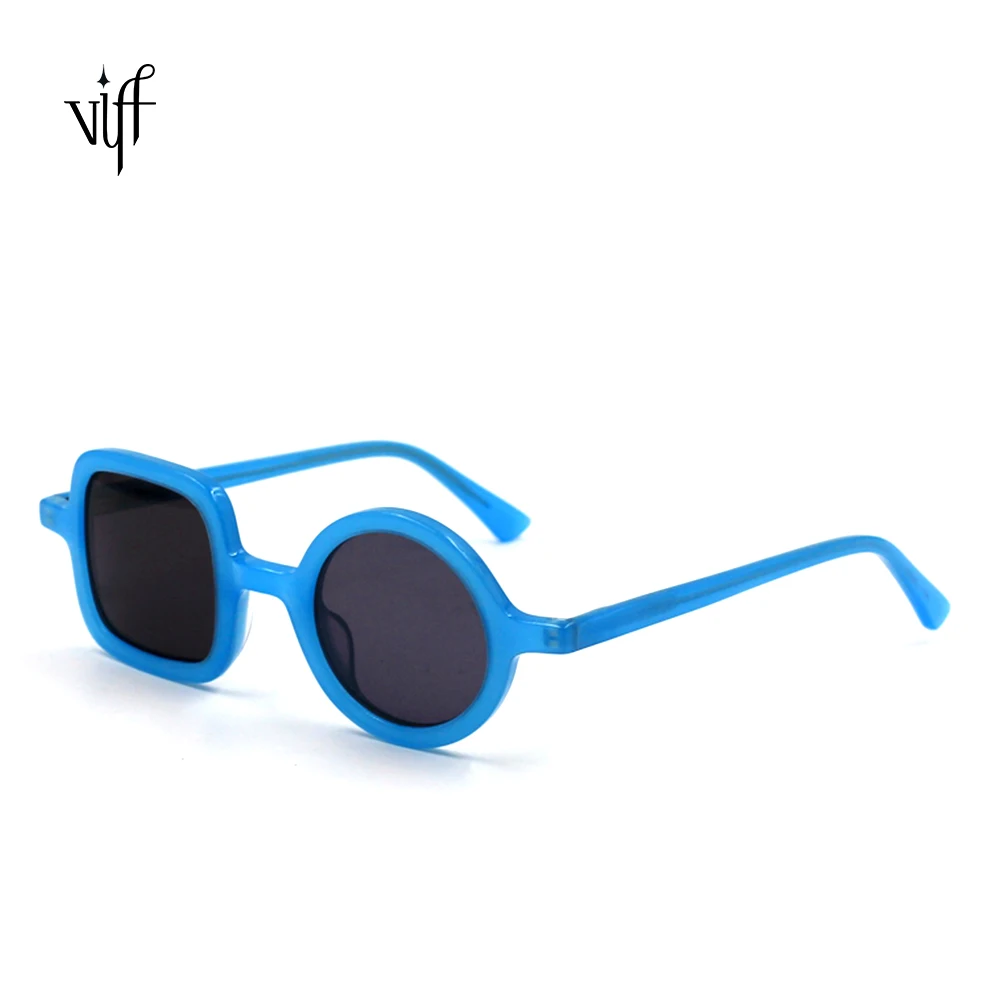 

VIFF HA19001 Italian Stylish Vintage Retro Handmade UV40 Round Acetate Sunglasses 2021 Acetate Eyewear