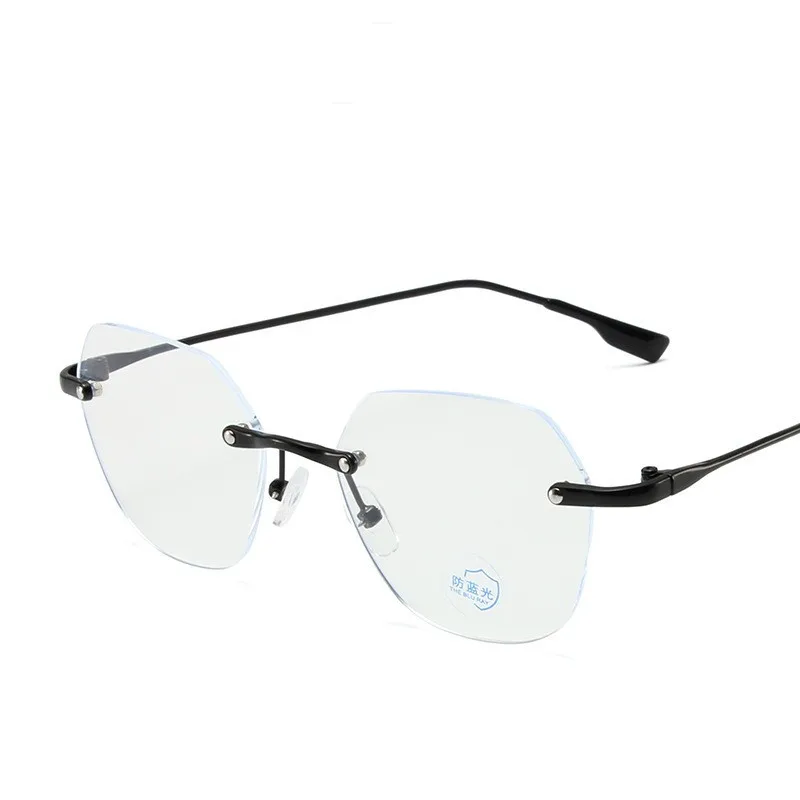

Cheap fashion rimless anit blue light blocking glasses metal optical computer eyewear