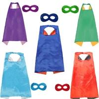 

High Quality 27*27" Double Layer capes and masks for kids superhero