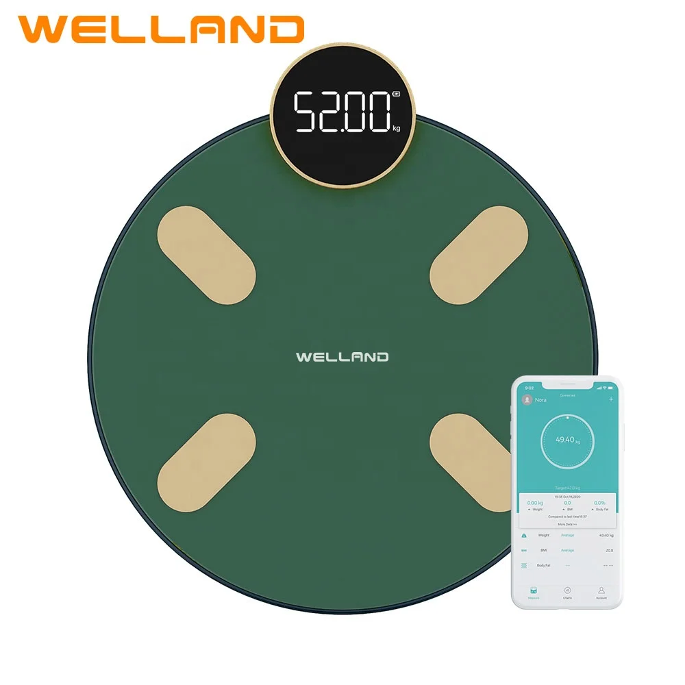 

Welland Special design big screen 180kg BMI Body Fat measuring Bathroom Smart Electronic Household Weighing Scale