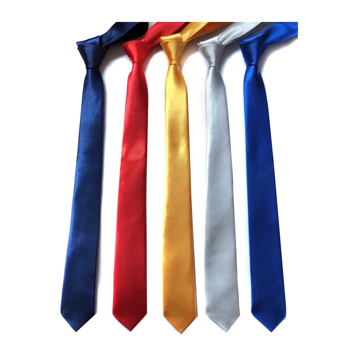 

Free Shipping Tie for Men Factory Slim Tie Solid color Necktie Polyester Narrow Royal Blue Gold Party Formal Fashion Ties