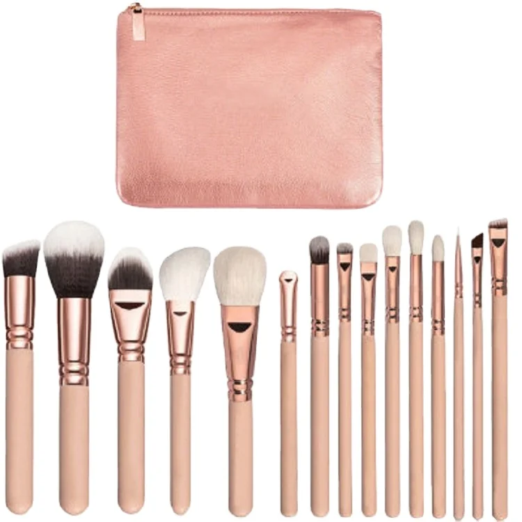 

Cosmet Brand Best Bamboo Wood Your Own Brand Magnet Makeup Brush Set, Brown / rose gold