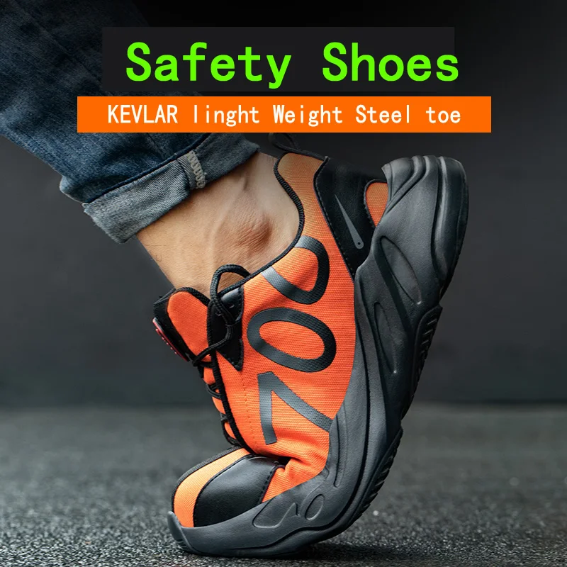 

Amazon Fashion High Quality Walking Casual Shoes Steel Toe Caps Men Safety Shoes, Red or black