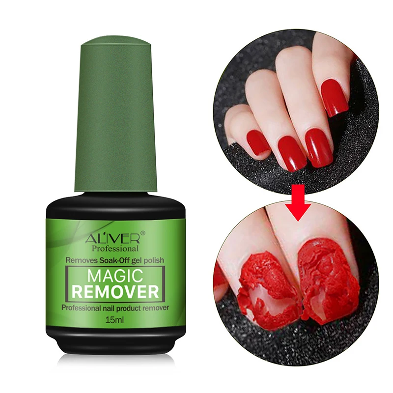 

ALIVER Wholesale Popular Nail Care Harmless 15ml Quick Nail Glue Remover Private Label Liquid Nail Polish Gel Remover