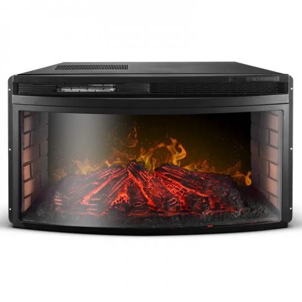 33 Inch Curved Front Led Remote Realist Flame Insert Electrical Fireplace