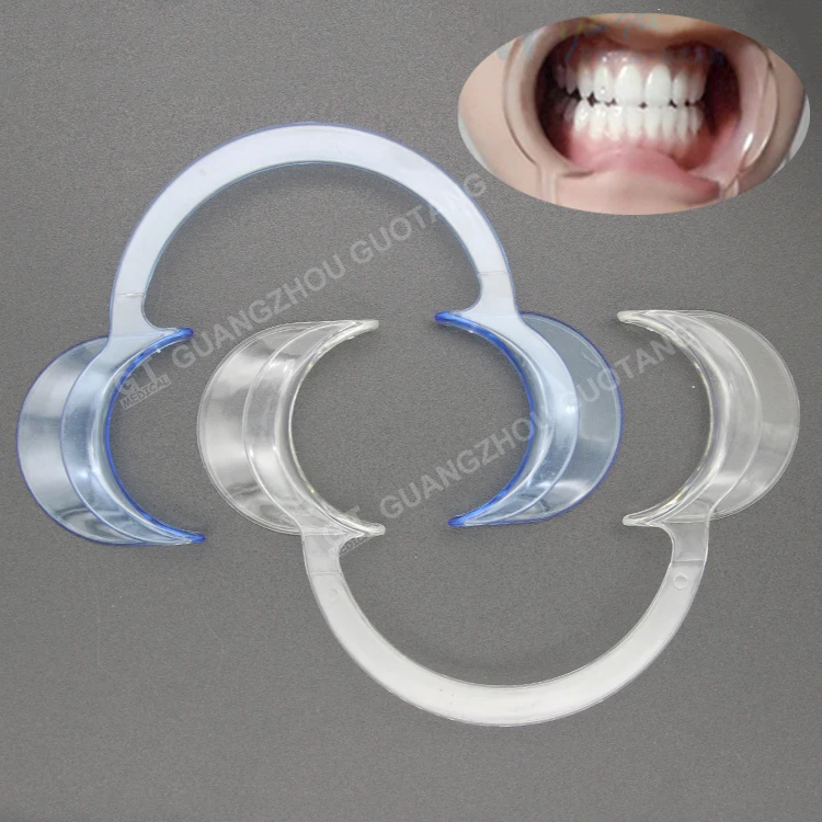 

Dental Medical C Shape Teeth Whitening Mouth Opener/Cheek Retractors, Clear blue