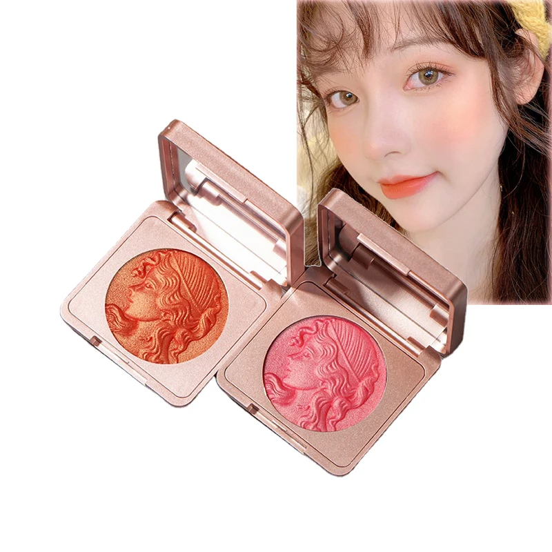 

Highlighter contour bronzer palette blush private label, Powder custom blush palette, girl Natural shimmering Face makeup blush, Pink