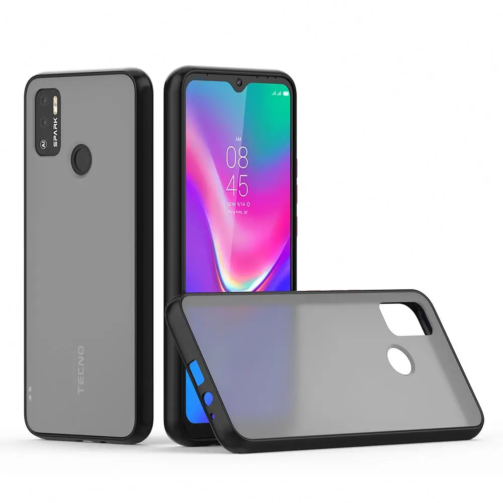 

new style Color TPU Frame Translucent Micro Matte PC Slim Phone Back Cover For Tecno KC6 SPARK4 AIR Case
