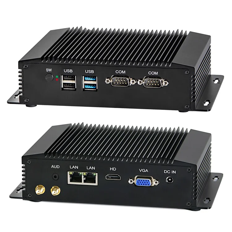 

Portable 2 LAN J4125 Fanless Mini PC Linux Server pfsense Firewall Rugged Thin Client Industrial Computer & Accessories For POS