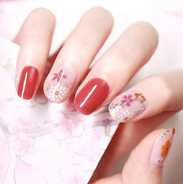 

China popular YINCAI 100% pure nail polish sticker nail polish film 20 fingers 14 fingers wholesale and customized