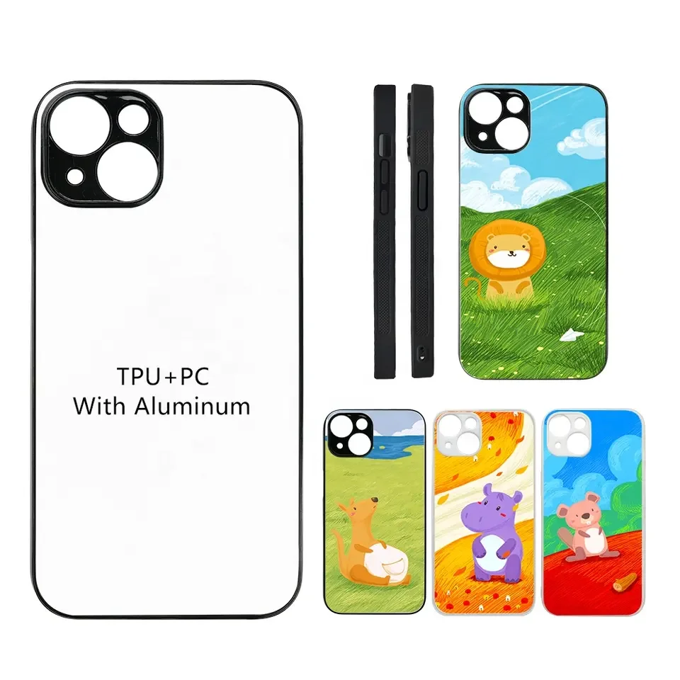 

Wholesale 2D TPU+PC Mobile Phone Cover Lens Protection For iphone 14 DIY Customize Print Blank Sublimation Phone Cases