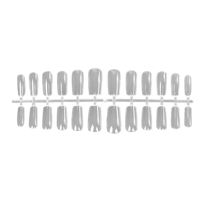 

Coffin False Nails Long Clear Natural Nail Art Tips Flat Shape Full Cover Manicure French Style