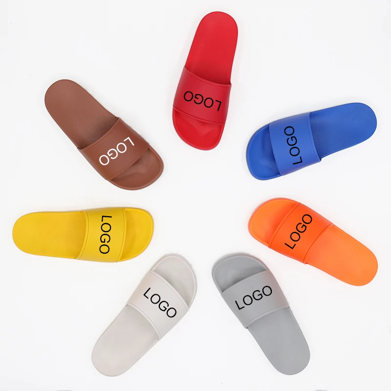 

amazon hot selling customization logo slides thick bottom slides custom logo flip flops for men