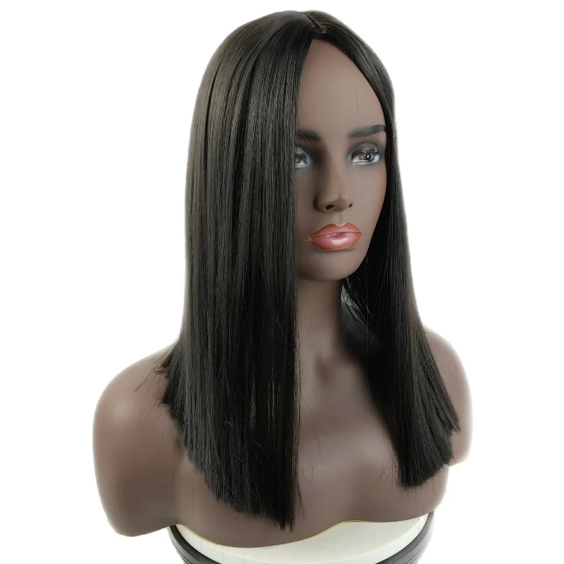 

Dropshipping New Wig Products Women's Medium Long Hair Black Long Straight Hair Synthetic Hair Wig Silky Straight Wave Wigs