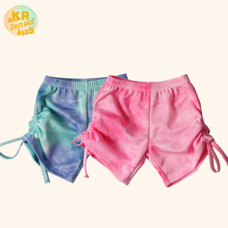 

Summer Casual Pit Bar Girls Sweat Short Pants Fashion Tie-dye Kids Stacked Pants