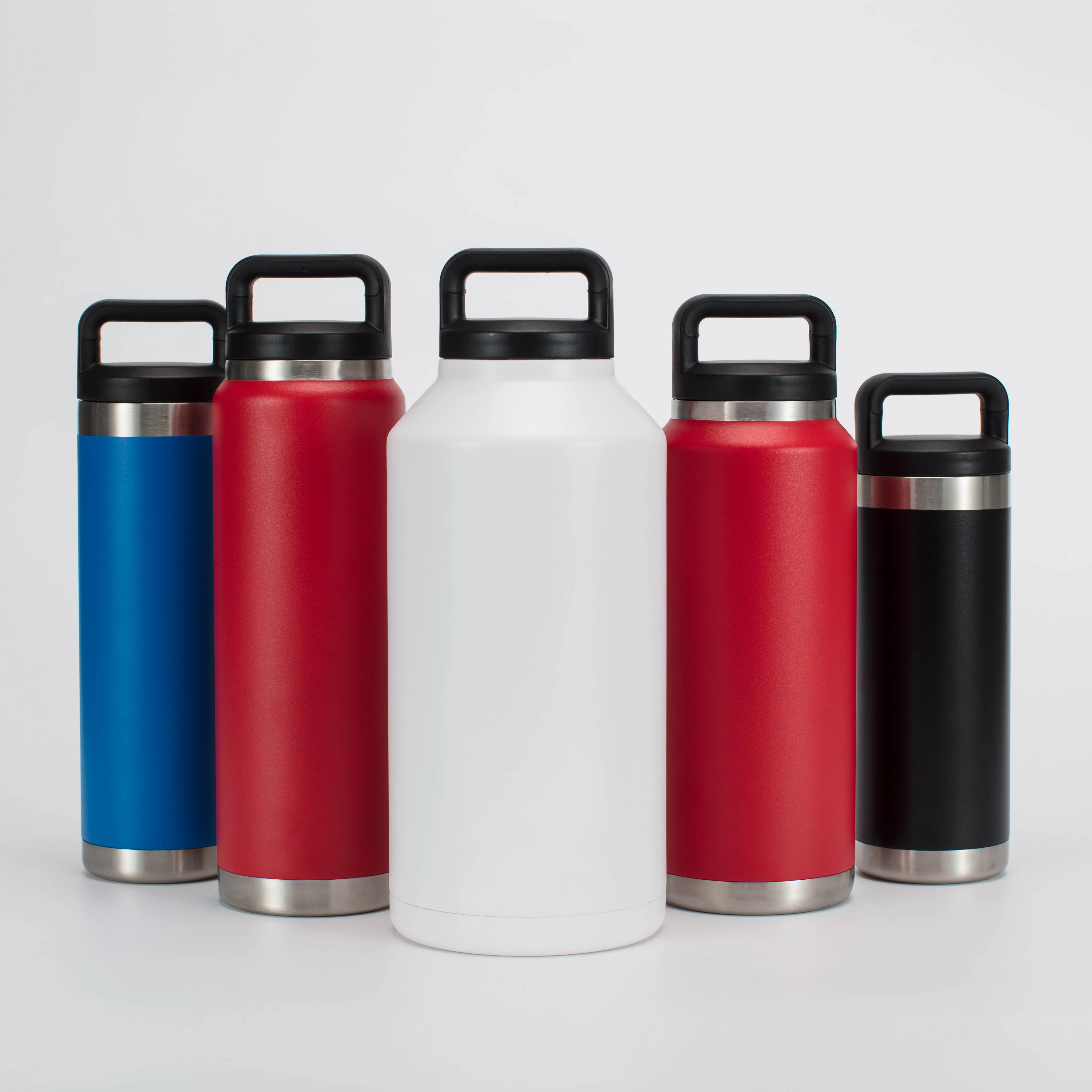 

64oz Double Wall Vacuum Insulated Hydro Water Bottle Flask with Straw Lid and Flex Cap and Pouch Bag, Customized, any colors are available by pantone code