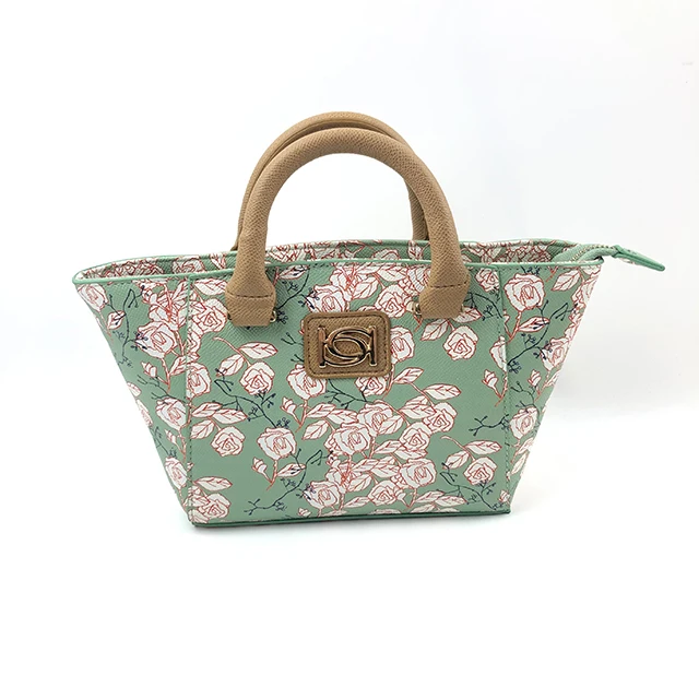 

AIZHU ODM Factory Directly Supply PU Leather Top Hanle Hard Handle Flowers LOGO Zipper Newest Ladies Sac A Main handbags