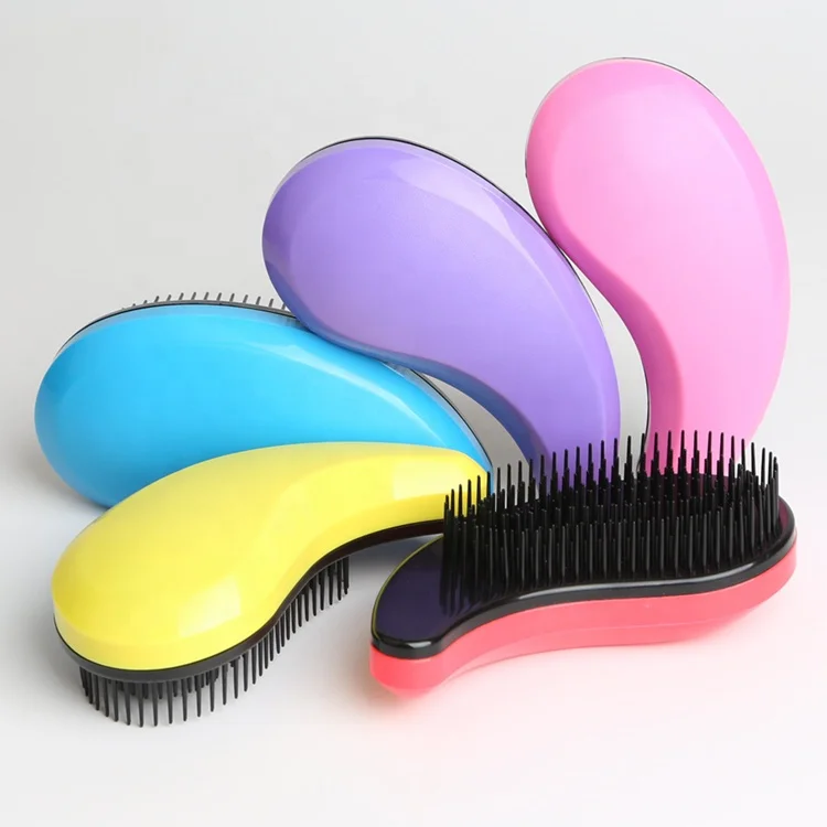 

Comma shaped Child Adult Massage Soft Reduce Itch Hair Brush Straight Comb for Wet and Dry Hair, As pics,customized