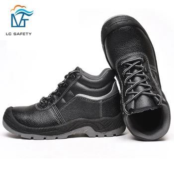 black leather working shoes
