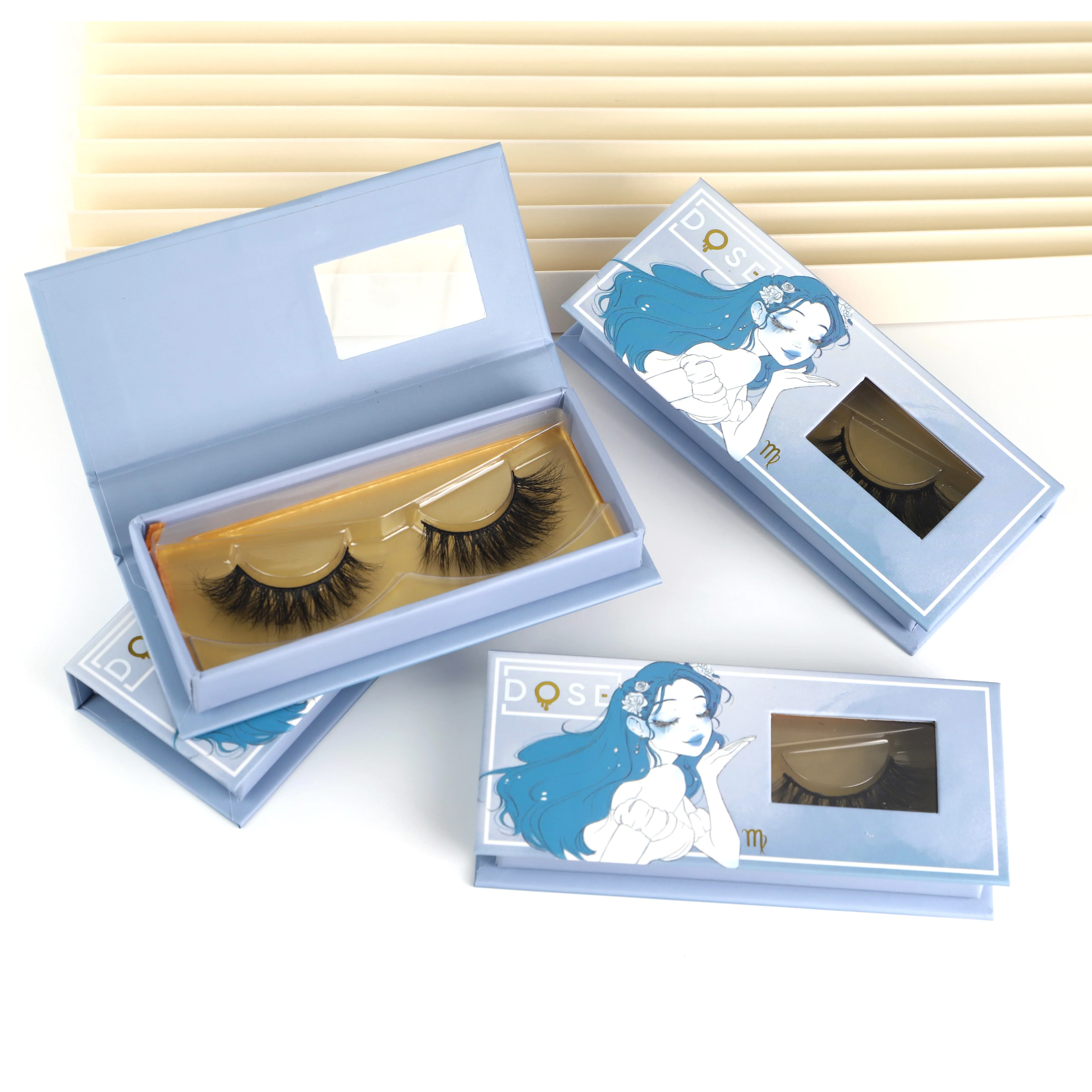 

HIGH QUALITY EYELASHES 3D real mink lashes custom packaging logo box