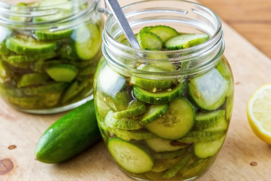 Fermented vs quick pickled cucumbers side by side
