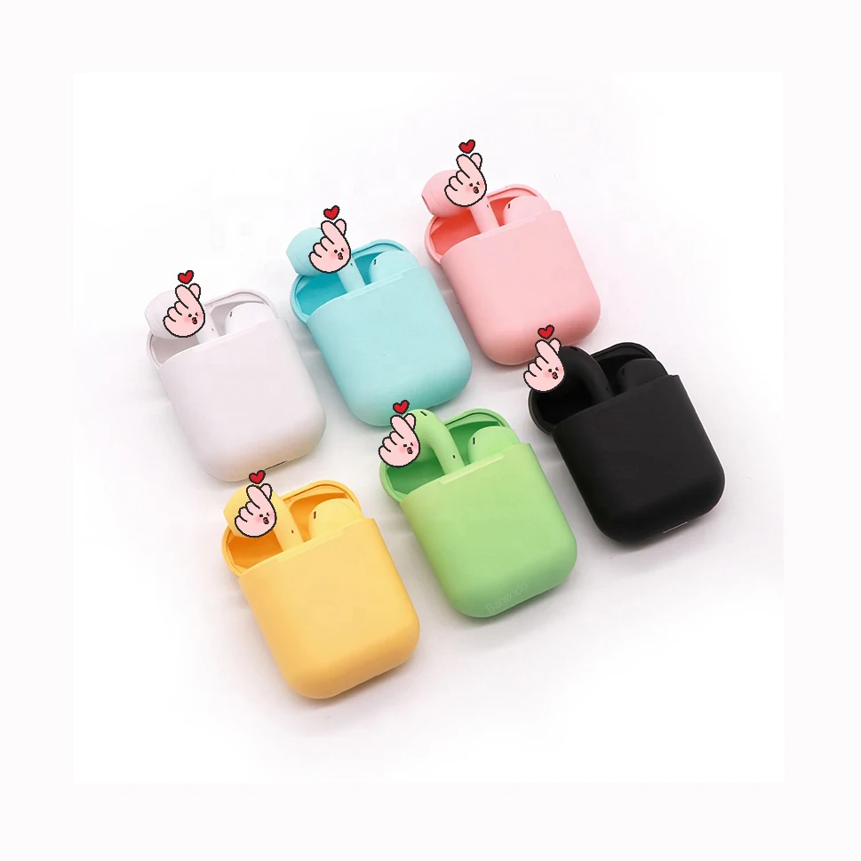 

Macaron i12 wireless headphones headset Inpods air pods tws black phone earbuds With Touch Control Blue Pink Green Yellow tws
