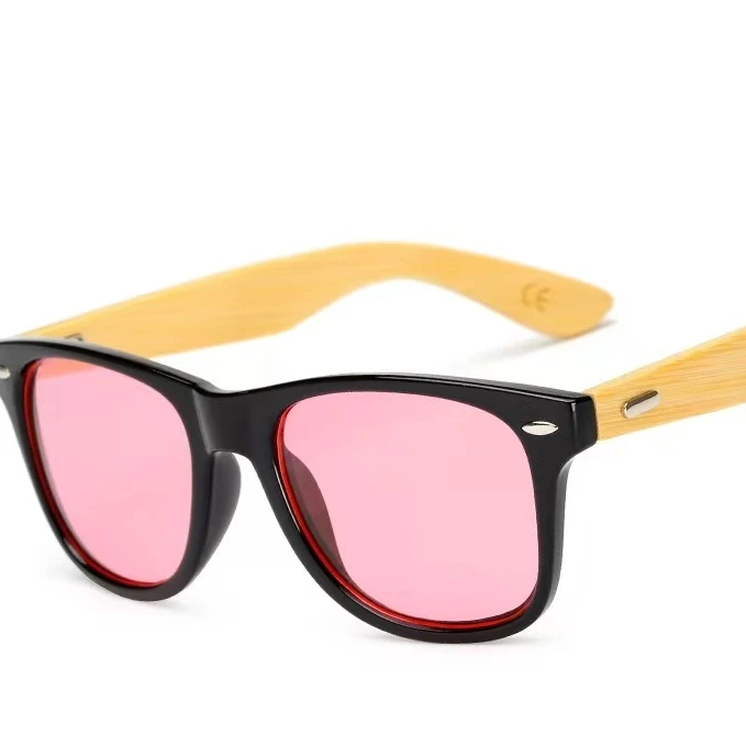 

2023 new fashion design ocean lens bamboo wood sunglasses good quantity