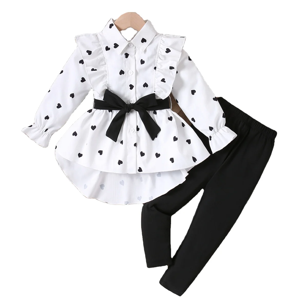 Printed Long Shirt Dress & Top Set