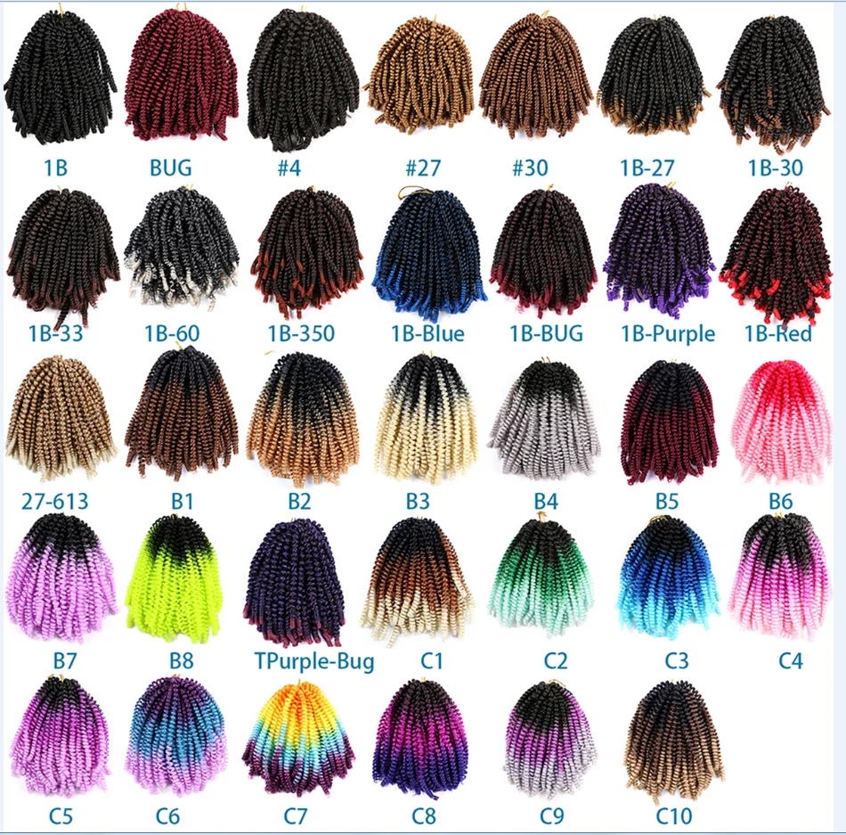

Copper Red Cheap Kadi Spring Twist Hair For Short Crochet Braids Hair Synthetic Fluffy Hair Extension For Black Women