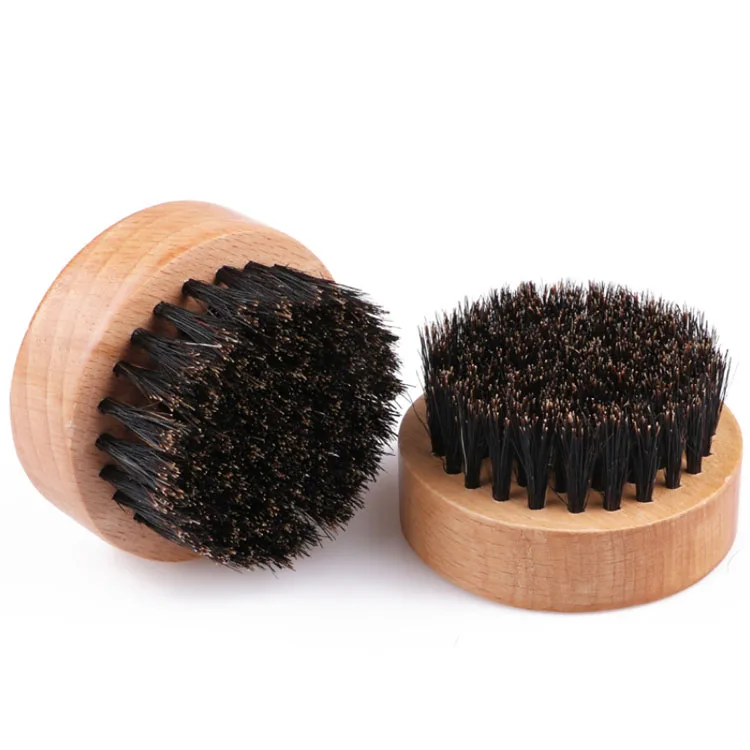 

Natural Material Black Wild Boar Bristles Round Men's Hair Growth Promotion Beard Brush
