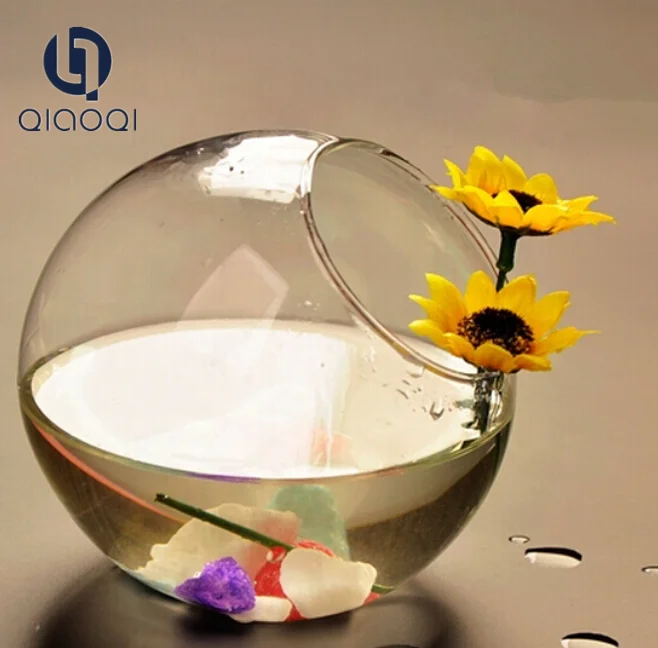 

round ball shape mini Transparent glass fish bowl