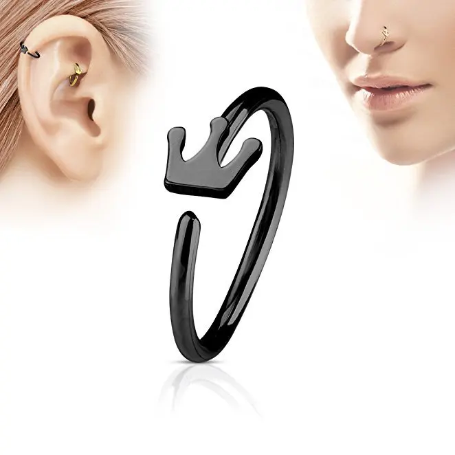 

Stainless steel nose body piercing heart shape nose cuff, As pic