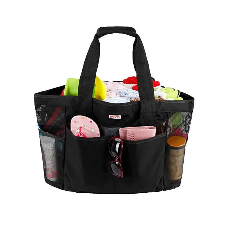 

Factory Wholesale Custom Mesh Tote Bag With Pocket Summer 2021 Beach Bags